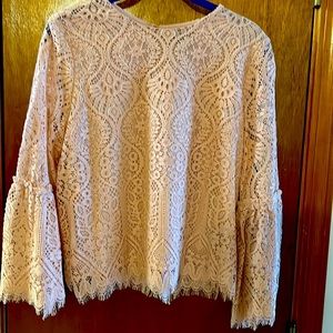Soft pink lace blouse